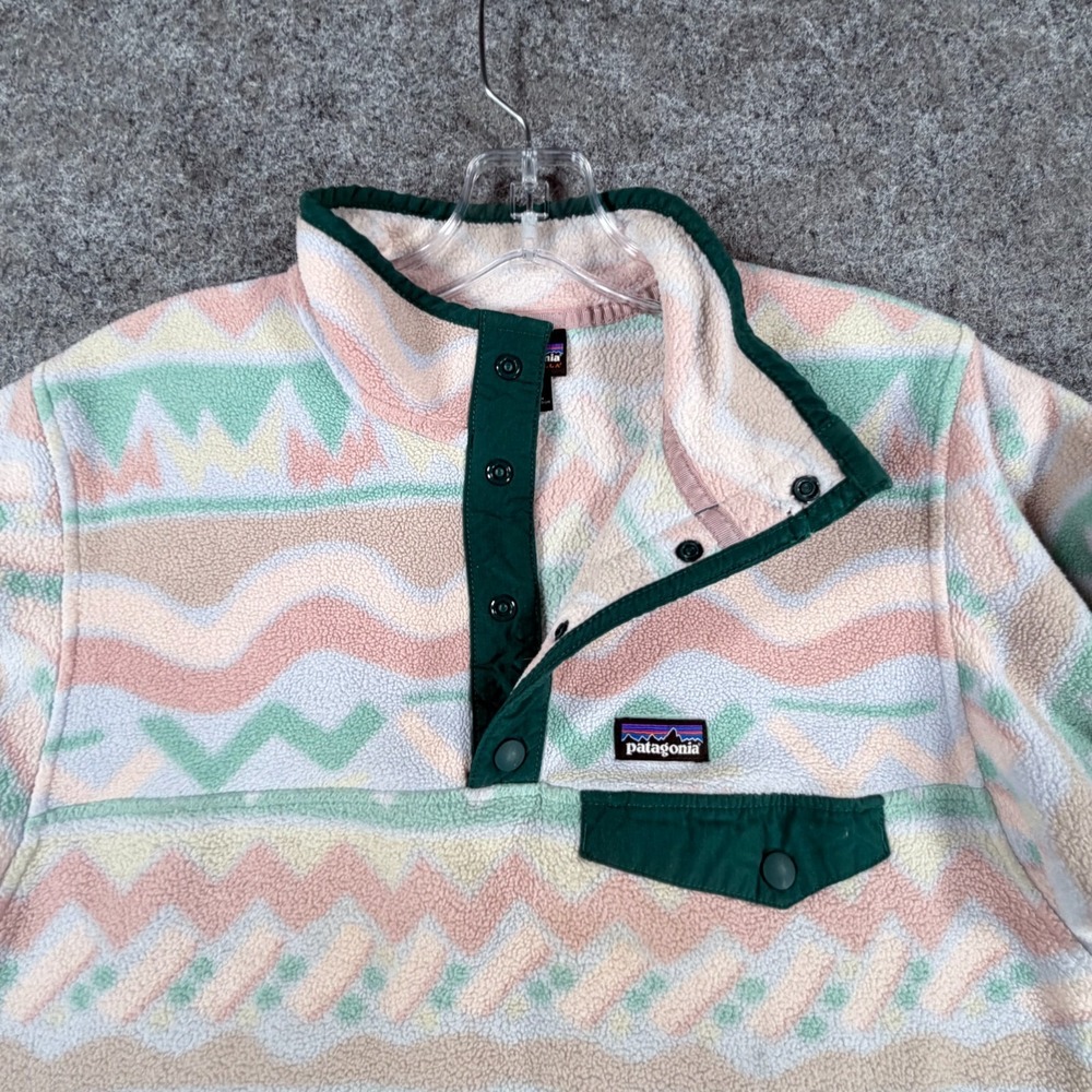 Patagonia Synchilla Pullover Girls XL‎ Lofoten Geo Beluga Lightweight Snap-T - Picture 9 of 16